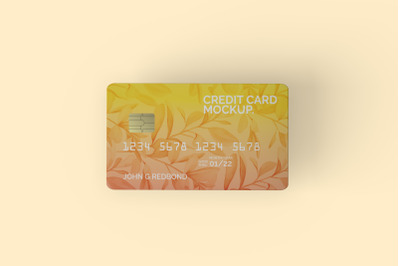 Top View Credit Card Mockup