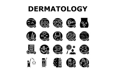 Dermatology Problem Collection Icons Set Vector