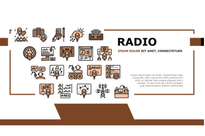 Radio Studio Podcast Landing Header Vector