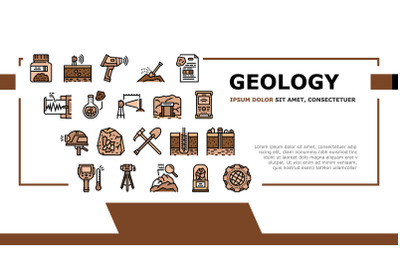 Geology Researching Landing Header Vector