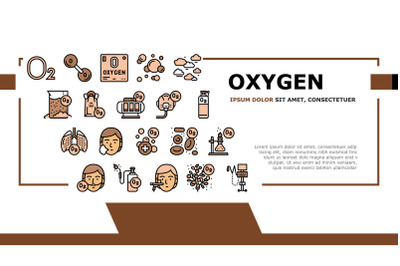 Oxygen O2 Chemical Landing Header Vector