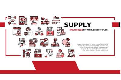 Supply Chain Management System Landing Header Vector