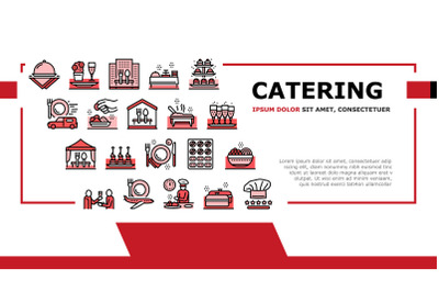 Catering Food Service Landing Header Vector