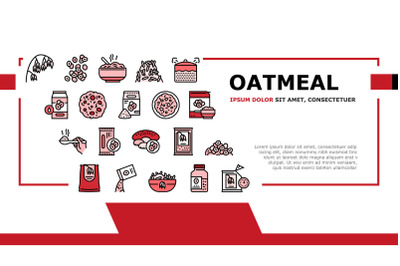 Oatmeal Nutrition Landing Header Vector