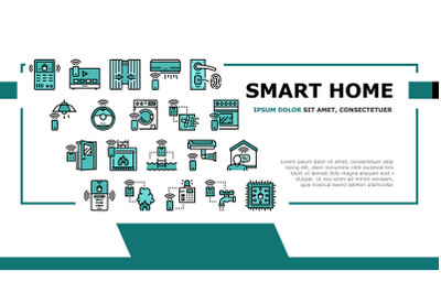 Smart Home Equipment Landing Header Vector