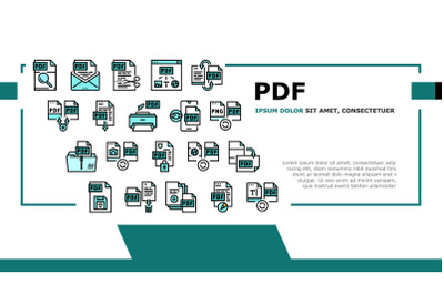 Pdf Electronic File Landing Header Vector