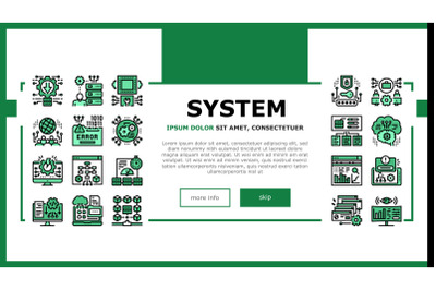 System Work Process Landing Header Vector