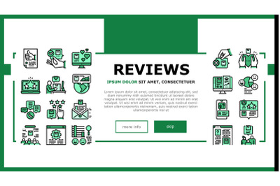 Reviews Of Customer Landing Header Vector