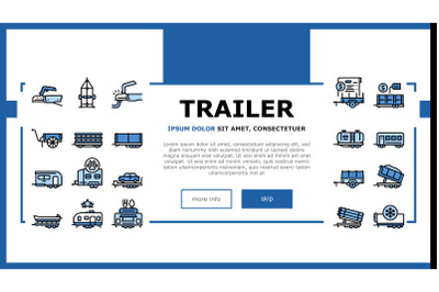 Trailer Transport Landing Header Vector