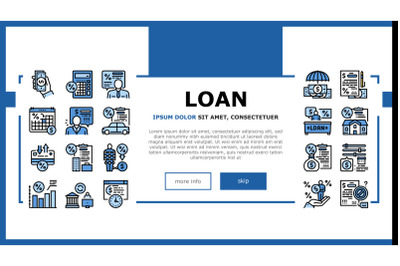 Loan Financial Credit Landing Header Vector