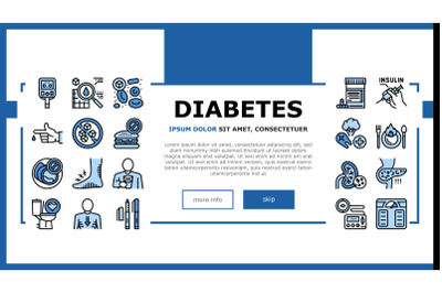 Diabetes Treatment Landing Header Vector