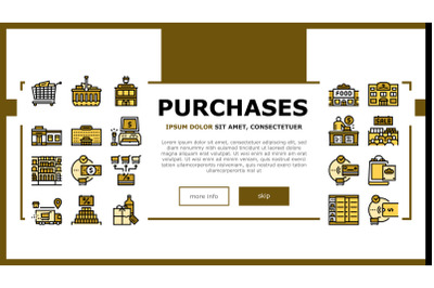 Purchases And Shopping Landing Header Vector