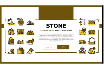 Crushed Stone Mining Landing Header Vector