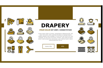 Drapery Shop Sale Landing Header Vector