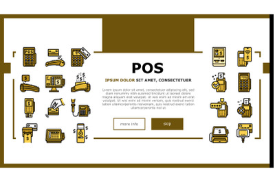 Pos Terminal Device Landing Header Vector