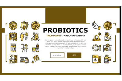 Probiotics Bacterium Landing Header Vector