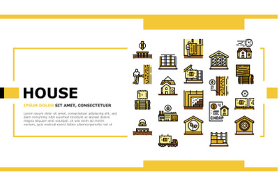 Timber Frame House Landing Header Vector