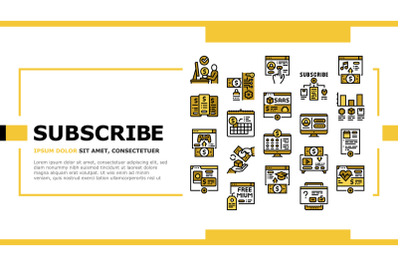 Subscription Content Landing Header Vector