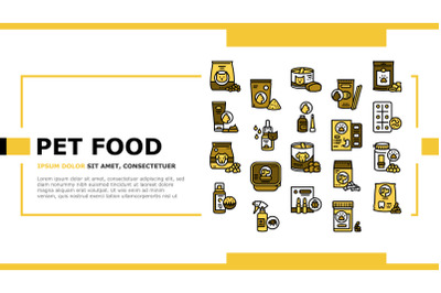 Pet Products Food Landing Header Vector