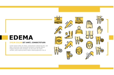 Edema Disease Symptom Landing Header Vector