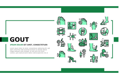 Gout Health Disease Landing Header Vector