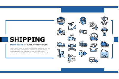 Free Shipping Service Landing Header Vector