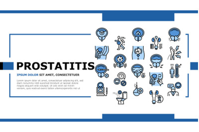 Prostatitis Disease Landing Header Vector