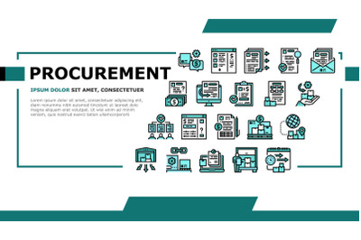 Procurement Process Landing Header Vector