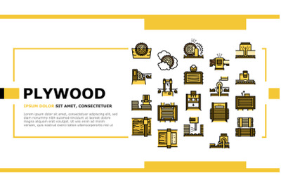 Plywood Production Landing Header Vector