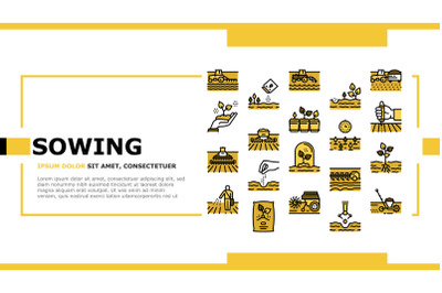 Sowing Agricultural Landing Header Vector