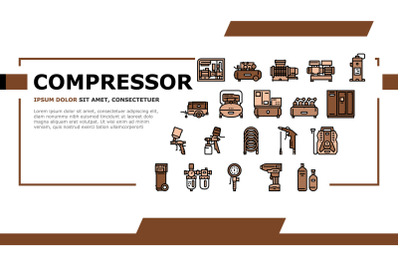 Air Compressor Tool Landing Header Vector