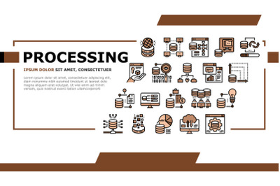 Digital Processing Landing Header Vector