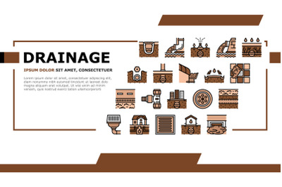 Drainage Water System Landing Header Vector