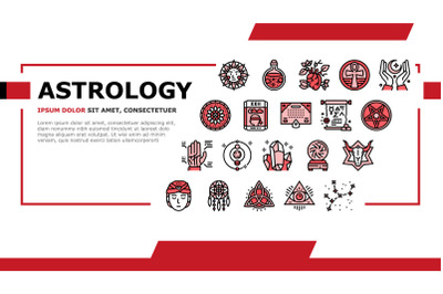 Astrological Objects Landing Header Vector