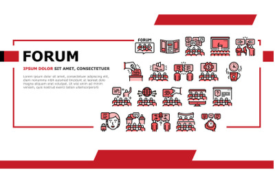 Forum People Meeting Landing Header Vector