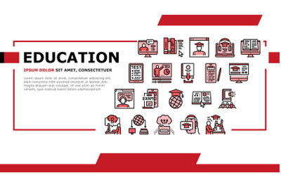 Online Education Book Landing Header Vector