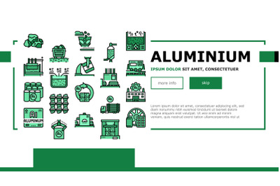 Aluminium Production Landing Header Vector