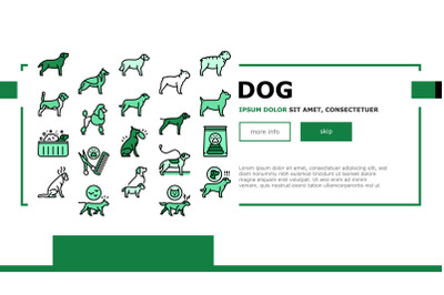 Dog Domestic Animal Landing Header Vector