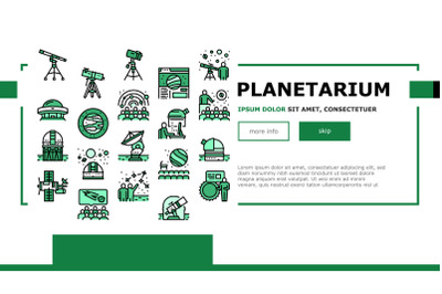 Planetarium Equipment Landing Header Vector