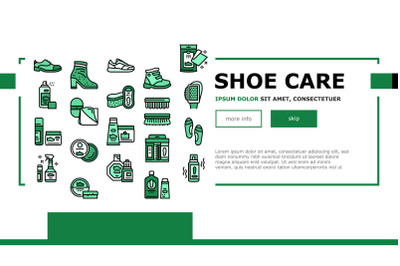 Shoe Care Accessories Landing Header Vector