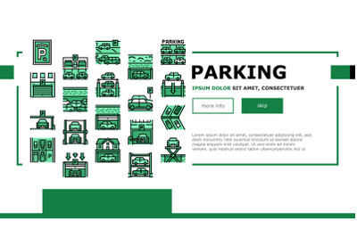 Underground Parking Landing Header Vector