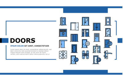 Interior Doors Types Landing Header Vector