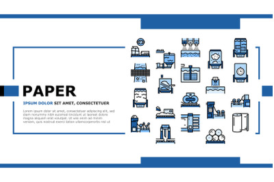 Paper Production Plant Landing Header Vector