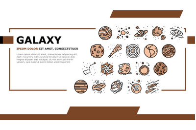 Galaxy System Space Landing Header Vector