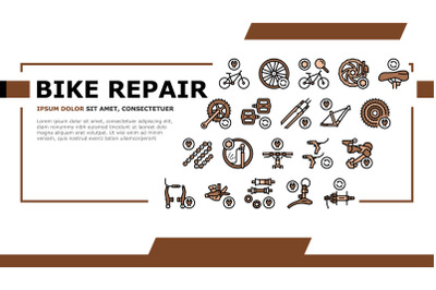 Bike Repair Service Landing Header Vector