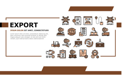 Export Import Logistic Landing Header Vector