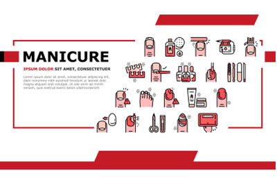 Manicure And Pedicure Landing Header Vector