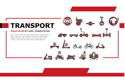 Personal Transport Landing Header Vector