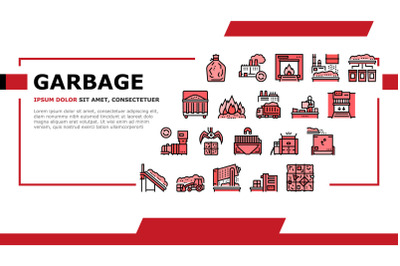 Factory Garbage Waste Landing Header Vector