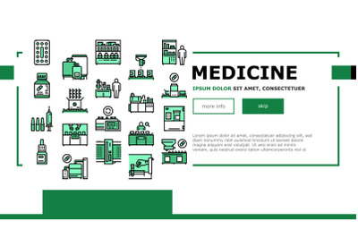 Medical Drugs Production Factory Icons Set Vector